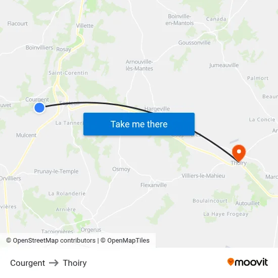 Courgent to Thoiry map