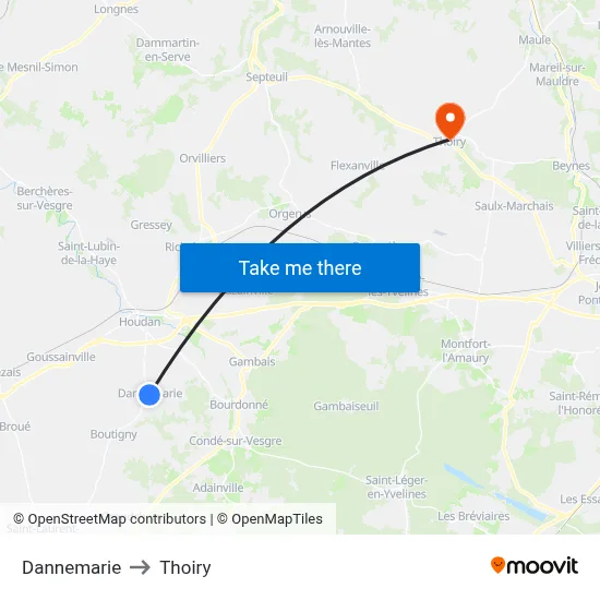 Dannemarie to Thoiry map