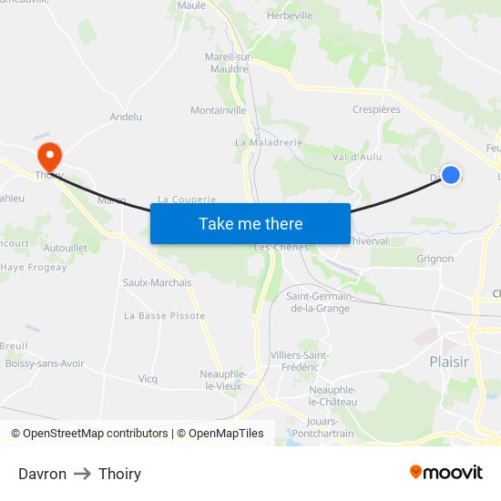 Davron to Thoiry map