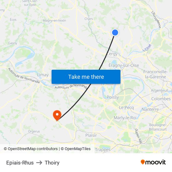 Epiais-Rhus to Thoiry map