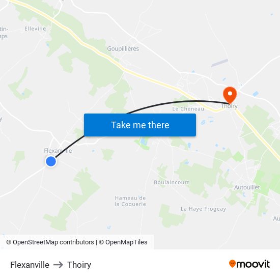 Flexanville to Thoiry map