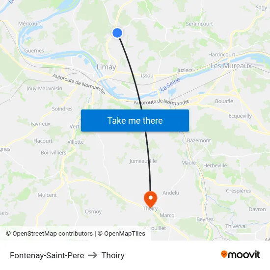 Fontenay-Saint-Pere to Thoiry map
