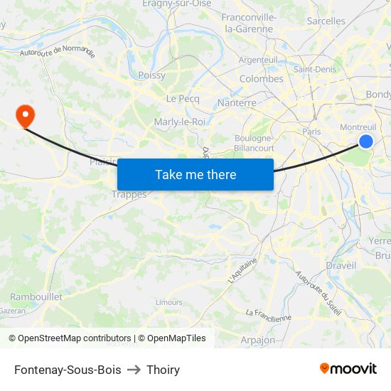 Fontenay-Sous-Bois to Thoiry map