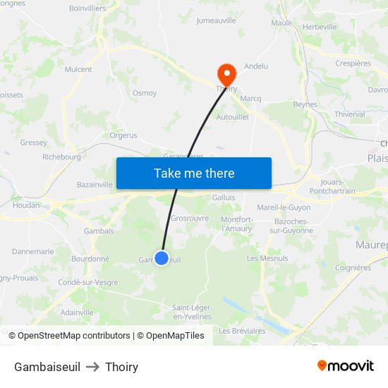 Gambaiseuil to Thoiry map