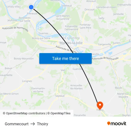 Gommecourt to Thoiry map