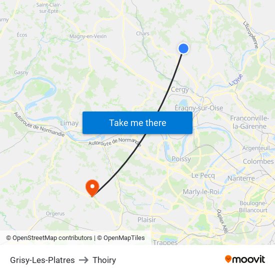 Grisy-Les-Platres to Thoiry map