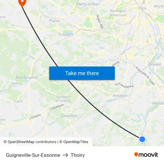 Guigneville-Sur-Essonne to Thoiry map