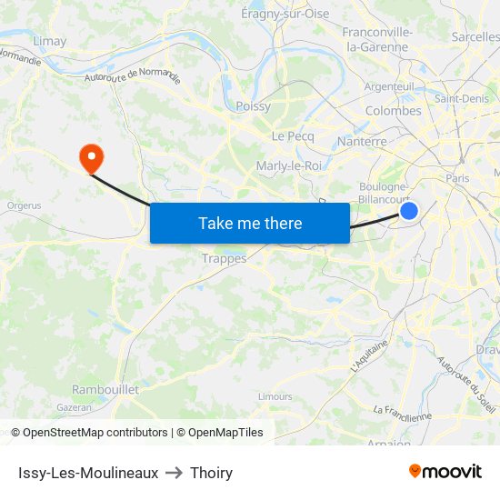 Issy-Les-Moulineaux to Thoiry map
