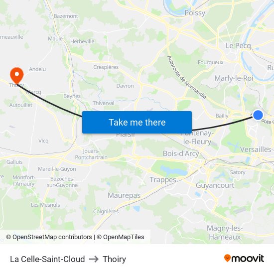 La Celle-Saint-Cloud to Thoiry map