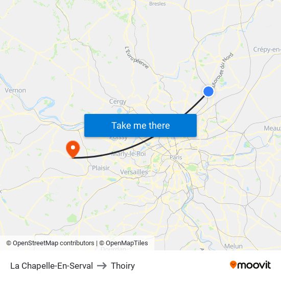 La Chapelle-En-Serval to Thoiry map