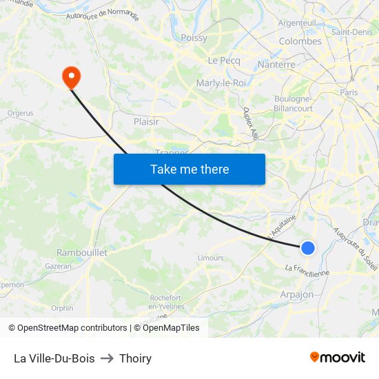 La Ville-Du-Bois to Thoiry map