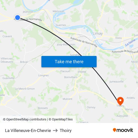 La Villeneuve-En-Chevrie to Thoiry map