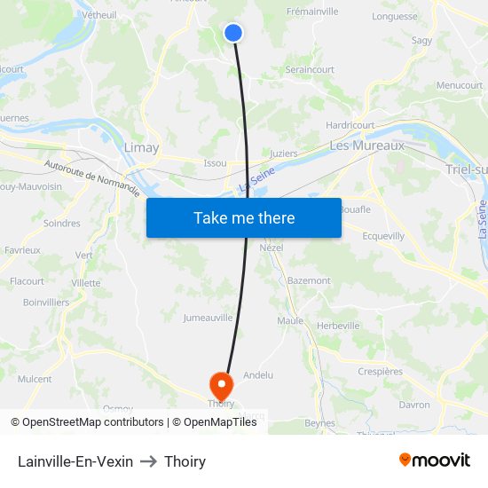 Lainville-En-Vexin to Thoiry map