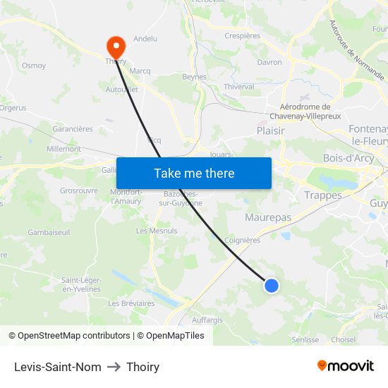 Levis-Saint-Nom to Thoiry map