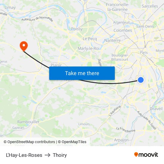 L'Hay-Les-Roses to Thoiry map