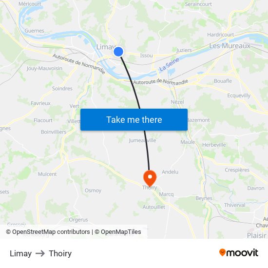 Limay to Thoiry map