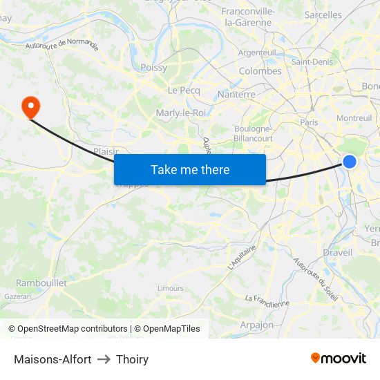 Maisons-Alfort to Thoiry map