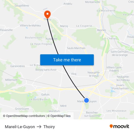 Mareil-Le-Guyon to Thoiry map