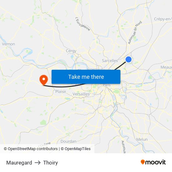 Mauregard to Thoiry map