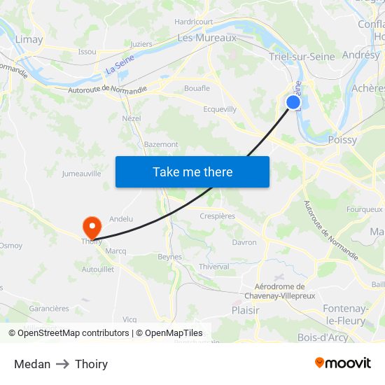 Medan to Thoiry map