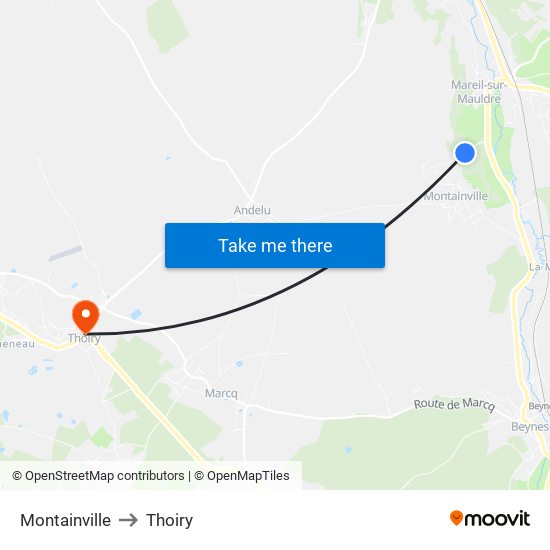 Montainville to Thoiry map