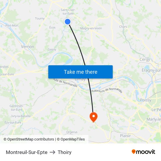 Montreuil-Sur-Epte to Thoiry map