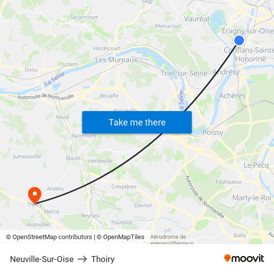 Neuville-Sur-Oise to Thoiry map