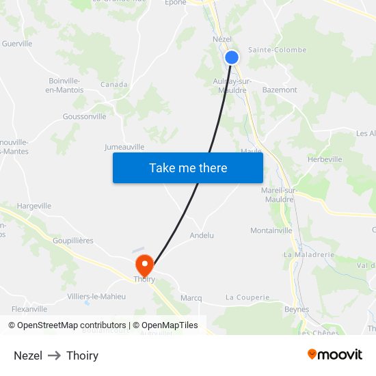 Nezel to Thoiry map