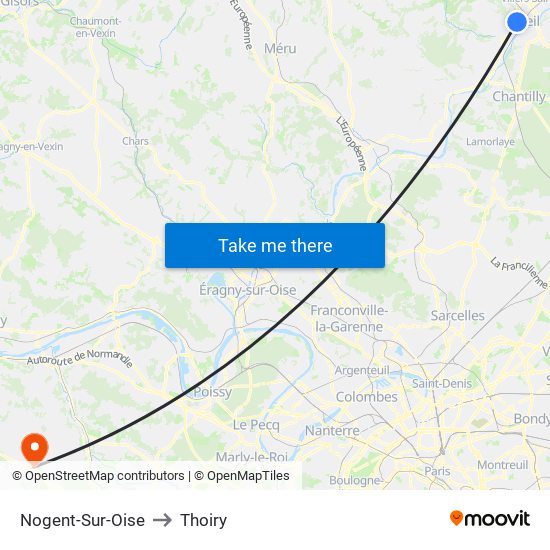 Nogent-Sur-Oise to Thoiry map