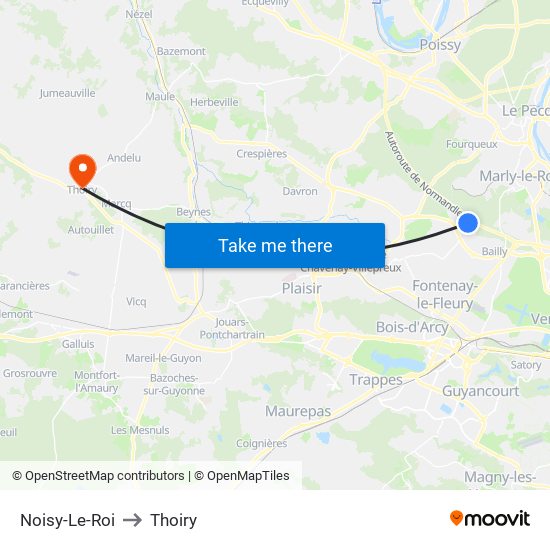 Noisy-Le-Roi to Thoiry map