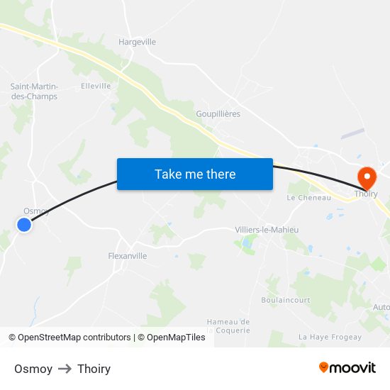 Osmoy to Thoiry map