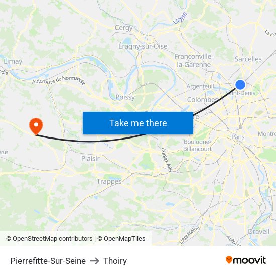 Pierrefitte-Sur-Seine to Thoiry map