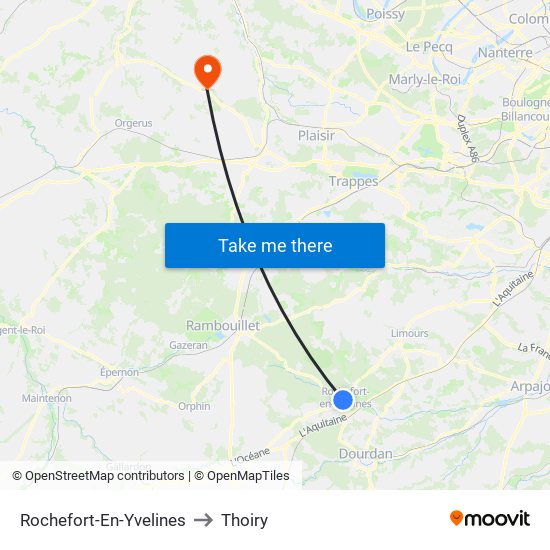 Rochefort-En-Yvelines to Thoiry map