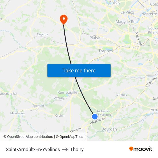 Saint-Arnoult-En-Yvelines to Thoiry map