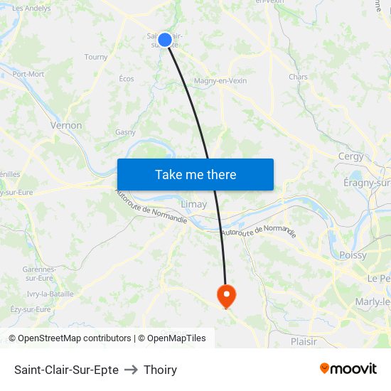 Saint-Clair-Sur-Epte to Thoiry map