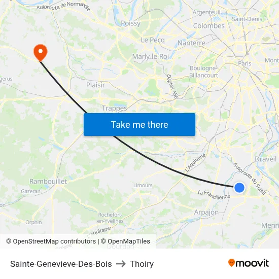 Sainte-Genevieve-Des-Bois to Thoiry map