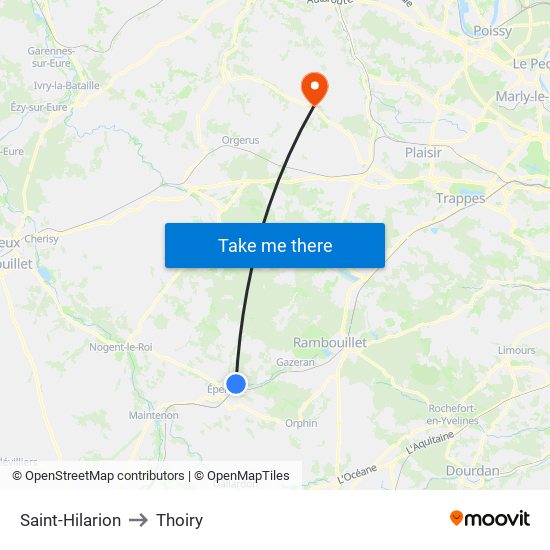 Saint-Hilarion to Thoiry map