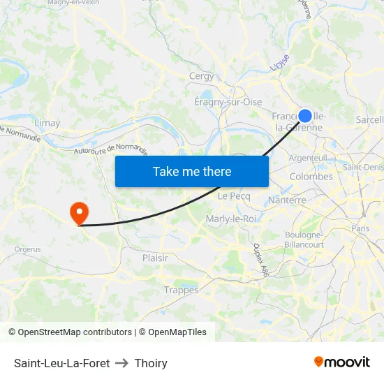Saint-Leu-La-Foret to Thoiry map
