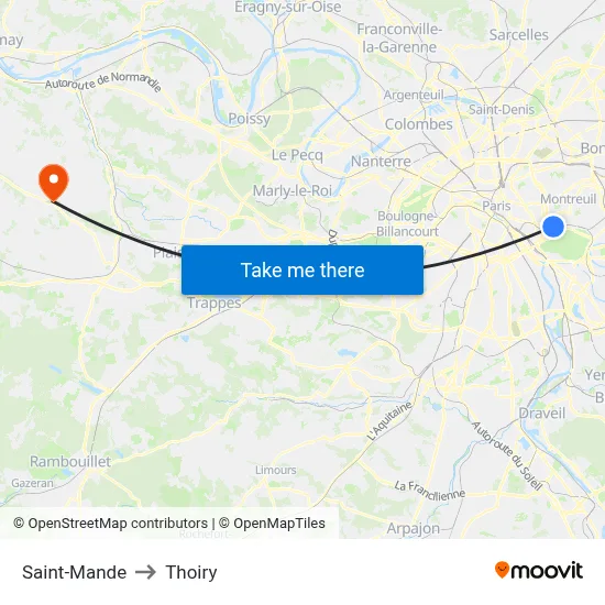 Saint-Mande to Thoiry map