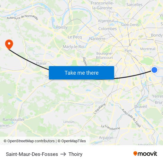 Saint-Maur-Des-Fosses to Thoiry map