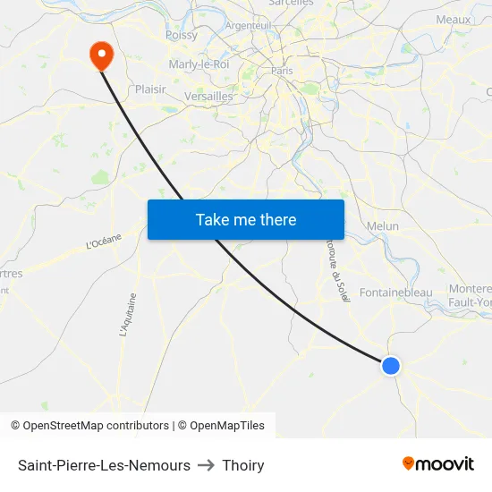 Saint-Pierre-Les-Nemours to Thoiry map