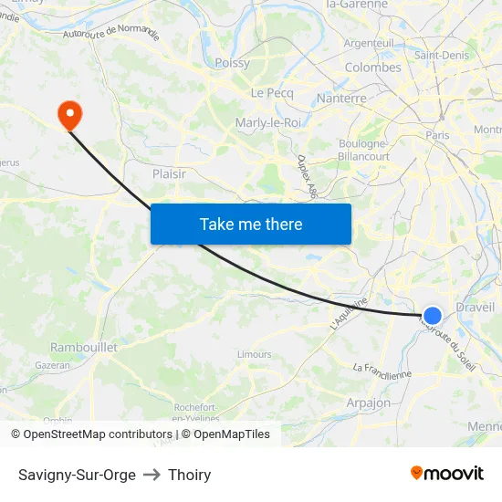 Savigny-Sur-Orge to Thoiry map