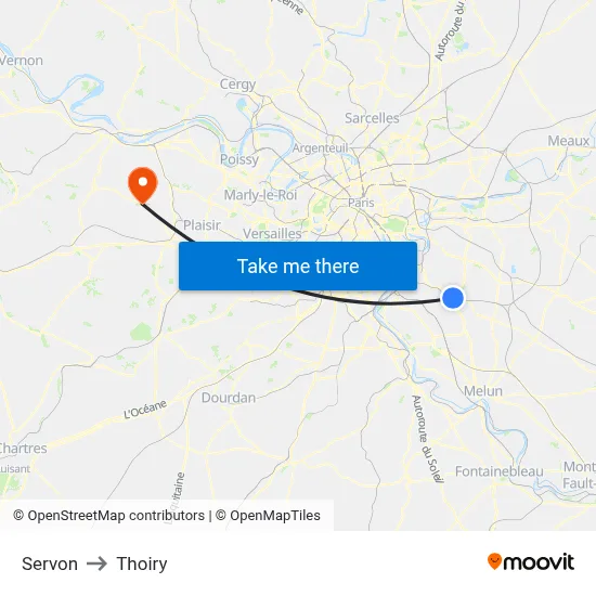 Servon to Thoiry map