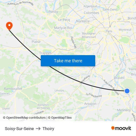 Soisy-Sur-Seine to Thoiry map