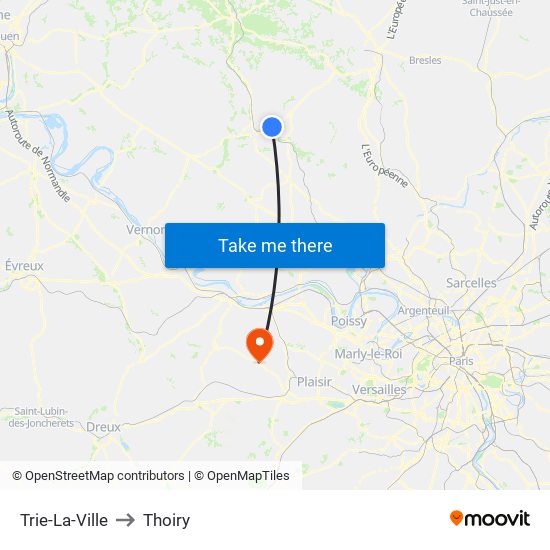 Trie-La-Ville to Thoiry map