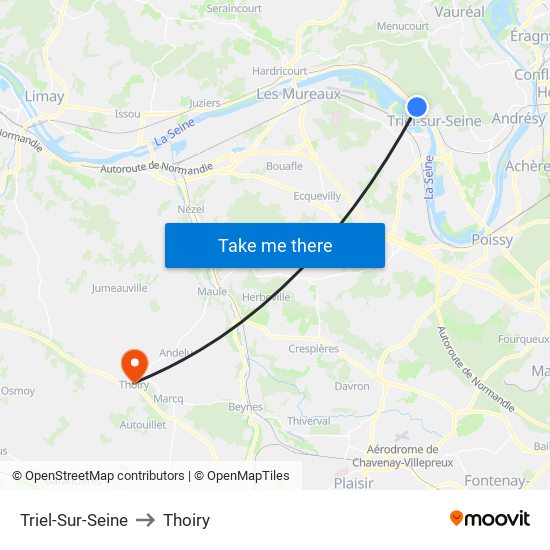 Triel-Sur-Seine to Thoiry map