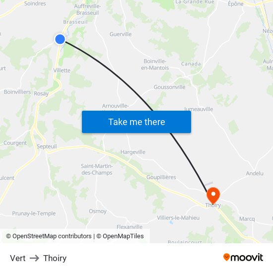 Vert to Thoiry map