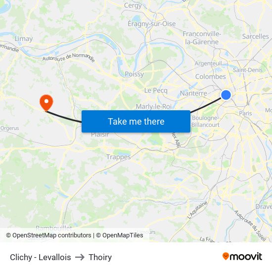 Clichy - Levallois to Thoiry map
