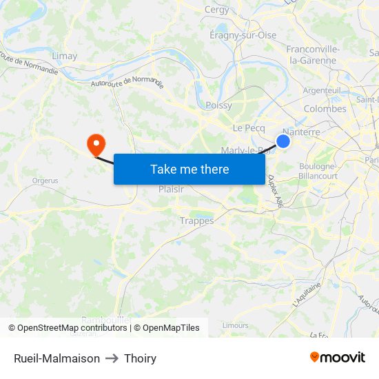 Rueil-Malmaison to Thoiry map
