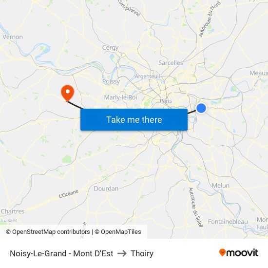 Noisy-Le-Grand - Mont D'Est to Thoiry map